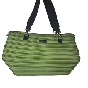 Green BAM bag original zipper purse 15 inch green flat bottom Tote travel modern
